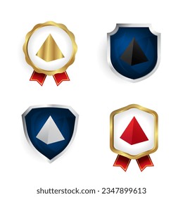Abstract Tetrahedron Badge and Label Collection, can be used for business designs, presentation designs or any suitable designs.