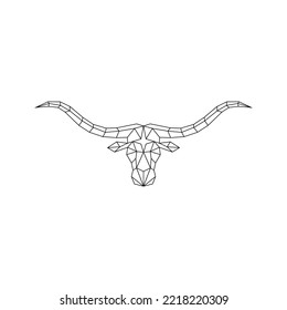 Abstract Texas Longhorn Cattle Head Logo Icon Vector 