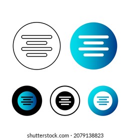 Abstract Text Align Center Icon Illustration