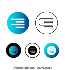 Abstract Text Align Right Icon Illustration