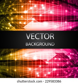 Abstract. text box. Brochure for computer graphic and technology. Dark red orange pink background. 