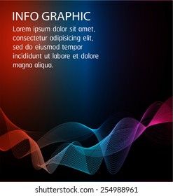 Abstract. text box. Brochure for computer graphic and technology. Dark red yellow pink background. 
