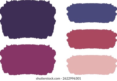 abstract text box brush strokes banners set vector