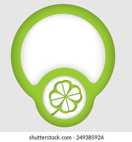 abstract text box for text and cloverleaf