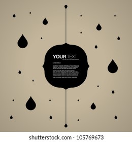 Abstract text box design with minimal black raindrops 
Eps 10 stock vector illustration