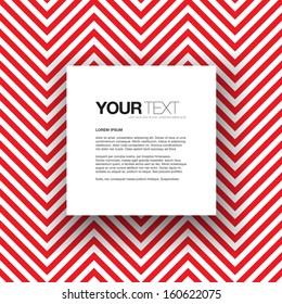 Abstract Text Box Design With Red And White Paper Zig-zag Line Pattern Background  Eps 10 Vector Illustration