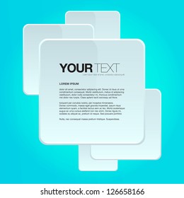 Abstract text box design vector with blue background