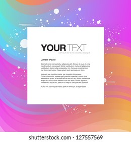 Abstract text box design vector with colorful background