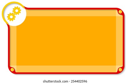 abstract text box for entering text and cogwheels