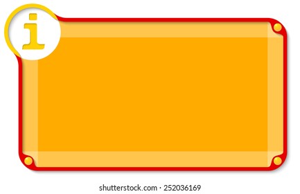 abstract text box for entering text and info symbol