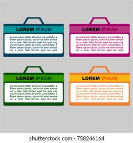 Abstract Text Box Infographics Elements, Presentation Template Flat Design Vector Illustration For Web Design Marketing