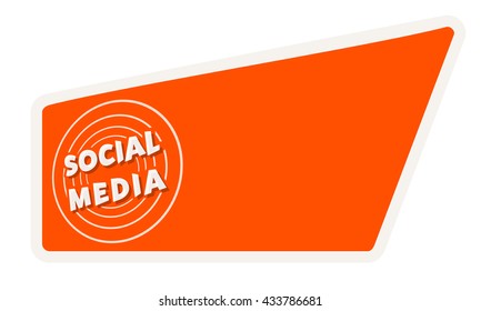 Abstract text box for your text and icon of social media