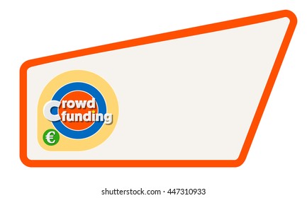 Abstract text box for your text and the words crowd funding