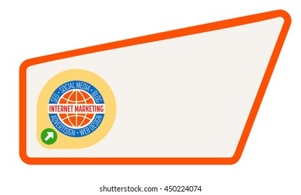 Abstract text box for your text and the words internet marketing, seo, webdesign, social media, blog, advertising