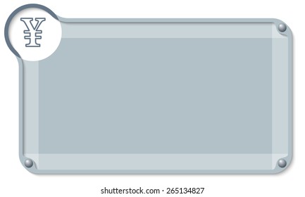 abstract text box for your text and yen symbol