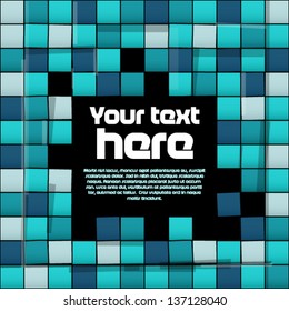 Abstract text brochure made from color squares