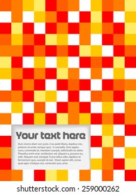 Abstract text brochure made from orange and yellow squares