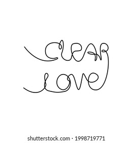 Resumen Texto Encanto transparente Amor Romántico Linear mano Dibujar Contexto Negro Continuo Estilo de diseño de un doodle
