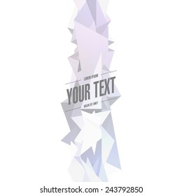 Abstract text design with 3d futuristic crystal design isolated on white background  Eps 10 stock vector illustration 