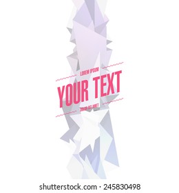 Abstract text design with 3d futuristic crystal design isolated on white background  Eps 10 stock vector illustration 