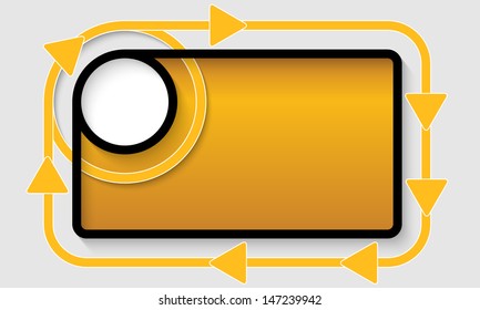 abstract text frame with arrows