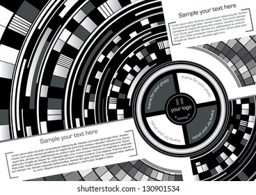 Abstract text frame (circle) black