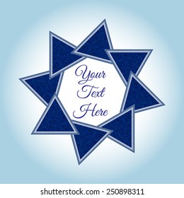 Abstract text frame from jeans triangles vector