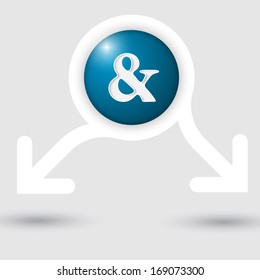abstract text frame with two arrows and  ampersand