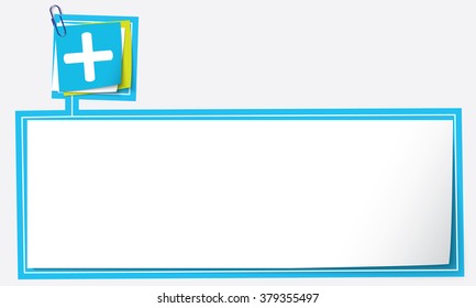 Abstract text frame for your text and plus symbol