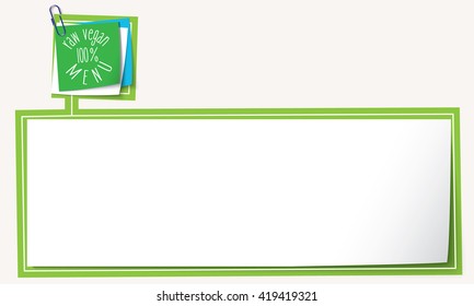 Abstract text frame for your text and vegan menu icon