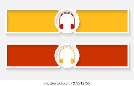 Abstract text frames for your text and headphones