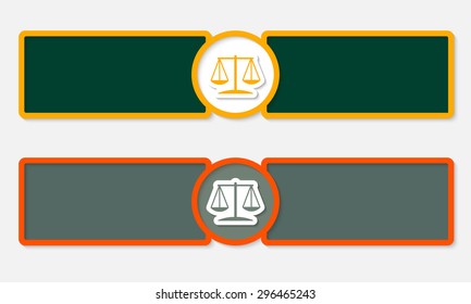 Abstract text frames for your text and justice symbol