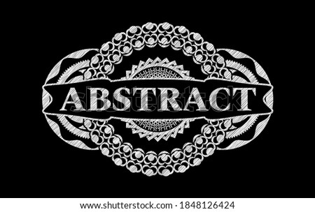 Abstract text inside chalk blackboard emblem. Chalkboard graceful background. Illustration. 