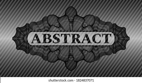 Texto abstracto dentro de la fibra de carbono Guilloche placa realista oscura. Fondo clásico de textura de polímero. Ilustración intensa. 