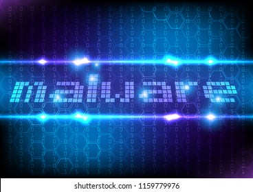 abstract  text  malware background concept. technology attack on malware. illustration vector design