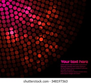 Abstract text template with flashing lights