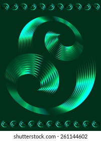 Abstract text template of green spiral elements design