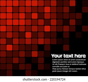abstract text template with red squares