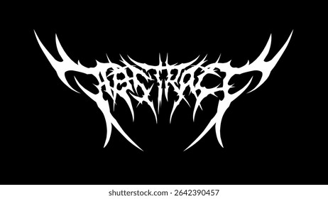 Abstract text typography vector in a striking and intense dark metal font style for t-shirt print apparel, sticker, poster, logo and more