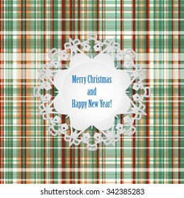 abstract textile background with stylish color painted geometric elements and greeting rosette