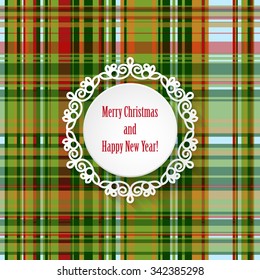 abstract textile background with stylish color painted geometric elements and greeting rosette