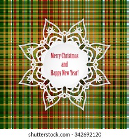 abstract textile background with stylish color painted geometric elements and greeting rosette