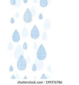 Abstract textile blue rain drops vertical seamless pattern background