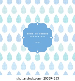 Abstract textile blue rain drops stripes seamless pattern background