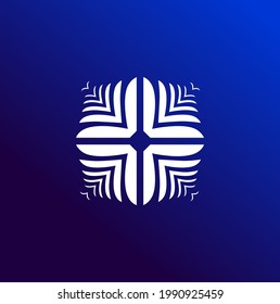 Abstract textile design pattern. Abstract flower pattern on blue background.  