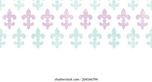 Abstract textile fleur de lis stripes horizontal seamless pattern background