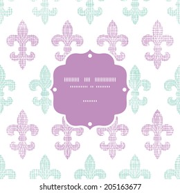 Abstract textile fleur de lis stripes frame seamless pattern background