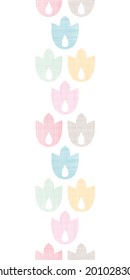 Abstract textile geometric tulips colorful vertical seamless pattern background