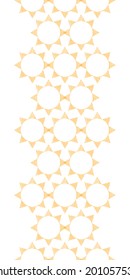 Abstract textile golden suns geometric vertical seamless pattern background