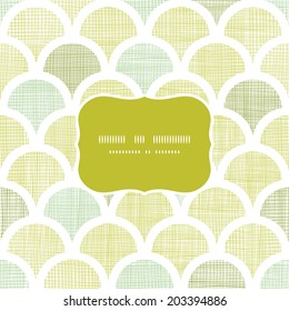 Abstract textile green fishscale frame seamless pattern background
